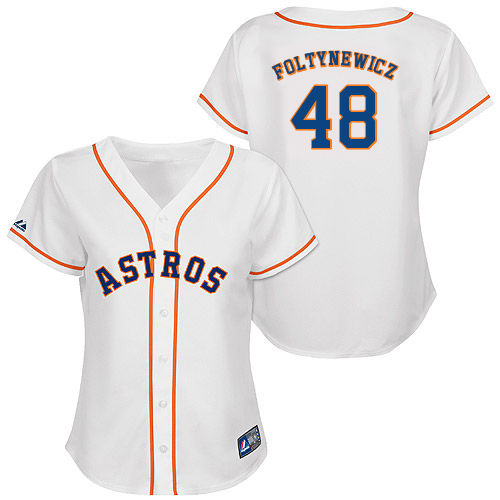 Mike Foltynewicz #48 mlb Jersey-Houston Astros Women's Authentic Home White Cool Base Baseball Jersey